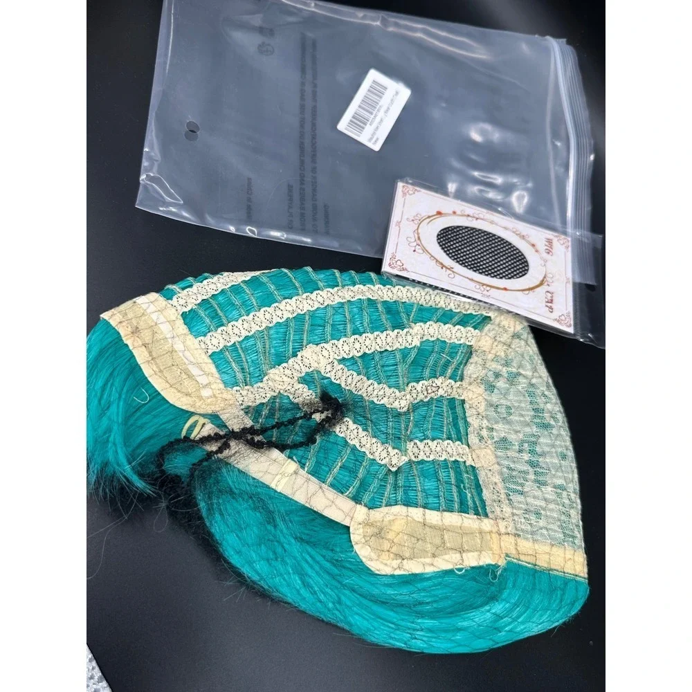 Miss U Hair Teal‎ Wig With Bangs Short Blue Straight Layered Anime Cosplay Wig